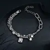 Pulseira de estrela em zircônia cúbica com design exclusivo, estilo hip-hop, moderna e versátil para o uso diário, adequada para homens e mulheres, um acessório luxuoso e de alta qualidade