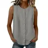 Camisa sin mangas de botones estilo bohemio para mujer, estilo nuevo europeo y americano 2026, con chaleco suelto de un solo botón a un lado