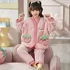 Pijama para Niños 2026 Nuevo Estilo Otoño e Invierno Coral Fleece para Niñas Forro Polar para Niñas Ropa de Dormir de Franela de Invierno para Niños Grandes