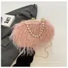 Bolso de Peluche Nuevo Otoño e Invierno Bolso de Mano Moda Hombro 2024 Bolso Perla Cadena de Alta Calidad Bolso con Borla