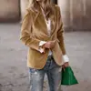 Chaqueta de Traje Elegante de Color Puro, Nueva Moda Otoño e Invierno para Mujer, Transfronteriza Europea y Americana de Amazon 2025