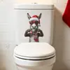 Fun-m653 Cabeça de Burro Divertida Pegadinha Chapéu de Natal Tampa de Vaso Sanitário Banheiro Adesivo Decorativo de Personalidade Autoadesivo