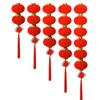 Pequenas Lanternas Flocadas em Estoque Atacado Lanternas de Ano Novo Pendentes Cordão Decoração Shopping Supermercado Layout Cena de Casamento Vermelho