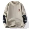 Item Mais Vendido da Amazon, Direto do Fabricante, Suéter Pulôver Color Block Espesso com Gola Redonda da Moda para Homens