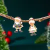 Pendientes de Atmósfera Navideña con Diamantes, Árbol de Navidad, Papá Noel, Hombre de Jengibre, Pendientes Navideños a la Moda, Lindos y Versátiles
