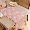 Camino de Mesa Rayado con Olas Estilo Japonés con Borlas en las Esquinas, Mantel, Cubierta para Mesa de Café, Cubierta para Mueble de TV, Diseño Estilo Japonés