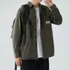 Camisa de trabajo de manga larga para hombre, estilo primavera y otoño, 100% algodón, versión holgada informal, camisa de negocios sin planchado, chaqueta para hombre
