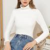 Camiseta básica de estilo coreano Canvaus para mujer para otoño e invierno, cuello alto de tortuga, manga larga, interior, camiseta de terciopelo de doble cara, top cálido Trbottomy