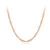 Colar feminino elegante banhado a ouro rosa 18K elegante corrente de onda de água corrente simples banhada a prata corrente nua fábrica de joias atacado