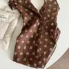 Bufanda de Seda de Puntos Marrones Estampada Accesorios de Alta Calidad Versátiles Cuello Mujer Nuevo Estilo 2025 Diadema para el Cabello Corbata Bufanda Larga