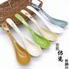 Cucharas de melamina pulida mayoristas cuchara negra cuchara china para beber sopa vajilla de plástico imitación porcelana cuchara para restaurante de comida rápida