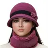Chapéu de Outono Inverno para Mãe de Meia-Idade e Idosa Chapéu de Lã Grosso com Borla e Veludo Extra para Mulheres Senhora Idosa Chapéu de Tricô Quente para Proteção contra o Frio Vovó