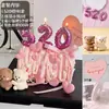 520 Decoración de Pastel de Oso de San Valentín Moderna Corazón de Confesión de Pareja Globo de Amor Velas Topper