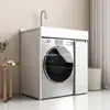 Armario compacto para lavandería de balcón con fregadero integrado, armario para lavadora de carga superior con tabla de lavar, mueble de baño