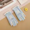 Guantes Cálidos para Niños para Deportes al Aire Libre, Ciclismo, Cortavientos, Antideslizantes, Forrados de Felpa, Dibujos Animados Lindos, de Cinco Dedos para Hombres y Mujeres