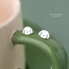 Brincos Fofos de Filhote de Pet para Mulheres, Prata Pura 999, Estilo Coreano, Modernos e Adoráveis, Novo Design de Animal Cartoon, Pequenos Brincos de Prata Pura