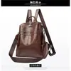 Comércio Exterior 2026 Nova Mochila Casual Retro Feminina de Couro Macio Multifuncional Mochila Simples de Grande Capacidade