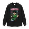 Marca de moda urbana Camiseta de cuello redondo Lavada desgastada Manga corta Estampado de personaje de anime Holgada Oversize Manga larga