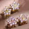 Pendientes de copo de nieve de estrella de cinco puntas versión coreana femenina pendientes de copo de nieve de Navidad totalmente de diamantes joyería de oído de plata al por mayor en stock