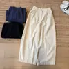 Pantalones ajustados estilo americano/novedad de otoño cintura alta elástica adelgazantes y alargadores de piernas color liso alta calidad pierna ancha casual