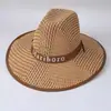 Chapéus Masculinos para Verão ao Ar Livre Praia Caminhada Chapéus de Palha Chapéus de Sol com Aba Larga Anti-UV Chapéus de Sol de Pai