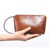Bolsa de Mão Jogujos Personalizada em Couro Genuíno Feminina Slogan Bolsa de Moedas para Maquiagem Bolsa de Pulso Multifuncional