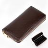 Cartera de piel de vaca con cera de aceite transfronteriza para mujer, cartera de cuero con cremallera larga para hombre, explosiones de Amazon Japón