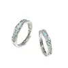 Anillos de Pareja de Lujo Ligero Universo Año Luz, Anillos Luminosos a Juego para Hombres y Mujeres, Ajustables, de Nicho, Estilo Ins de Alta Gama