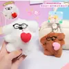 Dibujo Animado Lindo Dulce Amor Cachorro Tirar Muñeco de Felpa Llavero Divertido Colgante para Bolso de Pareja Día de San Valentín Chino