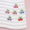 Glitter Fino Transparente Fruta Cereja DIY Grampo de Cabelo Feito à Mão Cola de Creme Capa de Celular Tamancos Ímã de Geladeira Acessórios de Resina