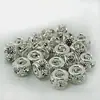 Cuentas de barril incrustadas de diamantes, cuentas espaciadoras, cuentas sueltas, accesorios de joyería hechos a mano para DIY, cordón de cuero para pulsera, cuentas sueltas