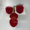 Caja para Anillos y Aretes en Forma de Corazón de Durazno Pequeño Flocado al por Mayor Directo del Fabricante Terciopelo Rojo Caja de Joyería Caja de Empaque de Joyería Artículos de Joyería