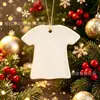Suministro transfronterizo de colgantes cerámicos navideños, hechos a medida con impresión a color UV, manualidades de árboles de Navidad de cerámica y etiquetas