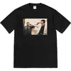 Camiseta Unisex de Manga Corta Supreme Trendy Streetwear Milán Algodón Puro Peso Pesado Clásica Suelta Versátil con Letras