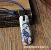 Collar de cerámica vintage azul y blanco Jingdezhen, puesto de suministro de collares, cadena de suéter de pareja de mariposas