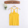 Camisola Delgada Color Caramelo para Niña Verano 2024 Camisola Básica Infantil Chaleco en Forma de Y Top de Algodón