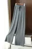Pantalones de punto para mujer de invierno con hilo de mecha engrosado de cuatro vías elásticas, cálidos, duraderos, estructurados, de pierna recta, al por mayor