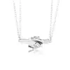 Collar Colgante Magnético Corazón a Corazón Best-Seller Transfronterizo Europeo y Americano 100 Idiomas Collar Versátil para Pareja de Enamorados y Mujeres