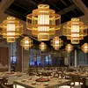 Lâmpada de Bambu Lustre de Bambu Lâmpada de Hospedagem Celebridade da Internet Layout de Sala de Chá Decoração Artística de Bambu Zen Lâmpadas de Restaurante para Hóspedes Moderno Simples