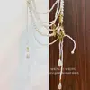 Collar de Cadena para Clavícula de Mujer con Borla de Perlas Retro de Alta Resistencia, Diseño de Nicho, Lujo Ligero, Versátil, Elegante, Multicapa