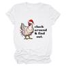 Amazon transfronterizo casual manga corta cluck around find out divertido estampado de letras nueva camiseta