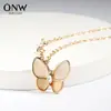 Novo Conjunto de Joias Europeu e Americano, Colar Simples e Versátil de Borboleta Olho de Gato, Elegantes Brincos de Borboleta em Madrepérola Branca