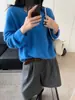 Outono de 2026 Novo Suéter de Tricô Versátil Casual para Trabalho Elegante Cor Sólida Escovado Gola V Manga Longa Estilo Coreano para Mulheres