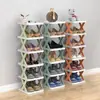 Zapatero plegable Douyin de múltiples capas que ahorra espacio, de plástico, sencillo, para el hogar, la sala de estar, el dormitorio y el almacenamiento de zapatos.