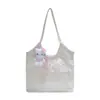Bolsa Tote para Mulheres 2026 Nova Bolsa de Grande Capacidade para o Dia a Dia Bolsa de Ombro Versátil de Verão Bolsa de Ombro da Moda com Borda de Renda