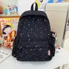 Mochila Versátil de Personalidad Estilo Coreano para Estudiantes, Mochila de Gran Capacidad Color Sólido con Patrón de Cielo Estrellado, Alto Valor Estético, Bolsa Escolar Duradera y Versátil