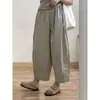 Pantalones Vintage de Pierna Ancha de Nueve Puntos para Mujer, Primavera y Verano, Pantalones Balloon Sueltos de Tallas Grandes, Pantalones Finos de Abuela, Pantalones Harem Casuales