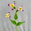 Nueva Flor Artificial Estilo Pintura al Óleo Flor de Orquídea Iris Pequeña Falsa para Escaparate de Centro Comercial, Arreglo Floral, Boda y Decoración del Hogar