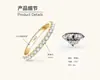 Anillo Eterno Medio Anillo Apilable Anillo de Plata de Ley S925 Anillo de Moissanita Moda Simple Joyería de Lujo Ligero Venta al por Mayor Transfronteriza
