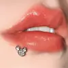 Piercing Labial em Aço Inoxidável com Rosca Interna, Piercing de Osso da Orelha Personalizado com Zircônia, Piercing de Cartilagem da Orelha, Nova Joia de Piercing para Comércio Exterior Transfronteiriço
